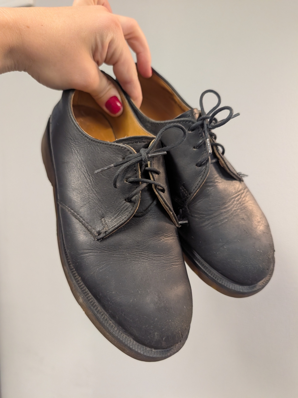 Dr. Martens Vintage 3 Eye Leather Oxford 1461 Black Leather Derby Shoes Size 5